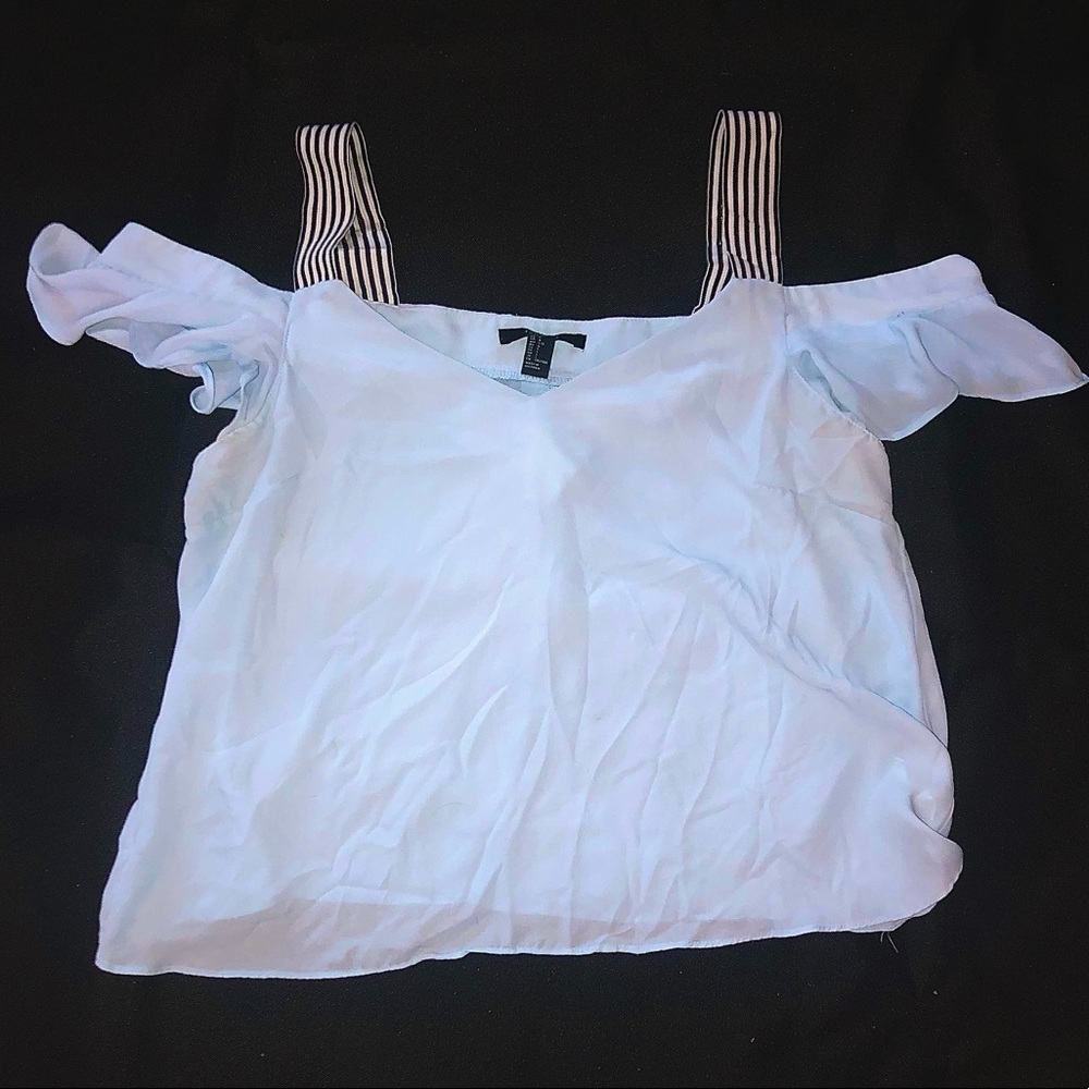 Forever 21 Baby blue off the shoulder blouse